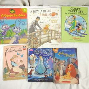 6‑Piece Disney Vintage Book Lot – A Bug's Life, Lady and the Tramp & More